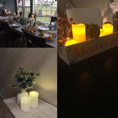 Flameless Flickering LED Candles Battery Operated for Wedding Birthday Party Romantic Ambience Home Decor Warm Light 3D Flame