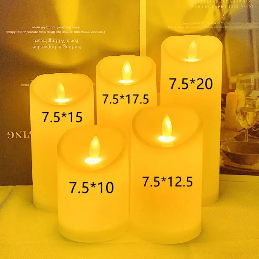 Flameless Flickering LED Candles Battery Operated for Wedding Birthday Party Romantic Ambience Home Decor Warm Light 3D Flame