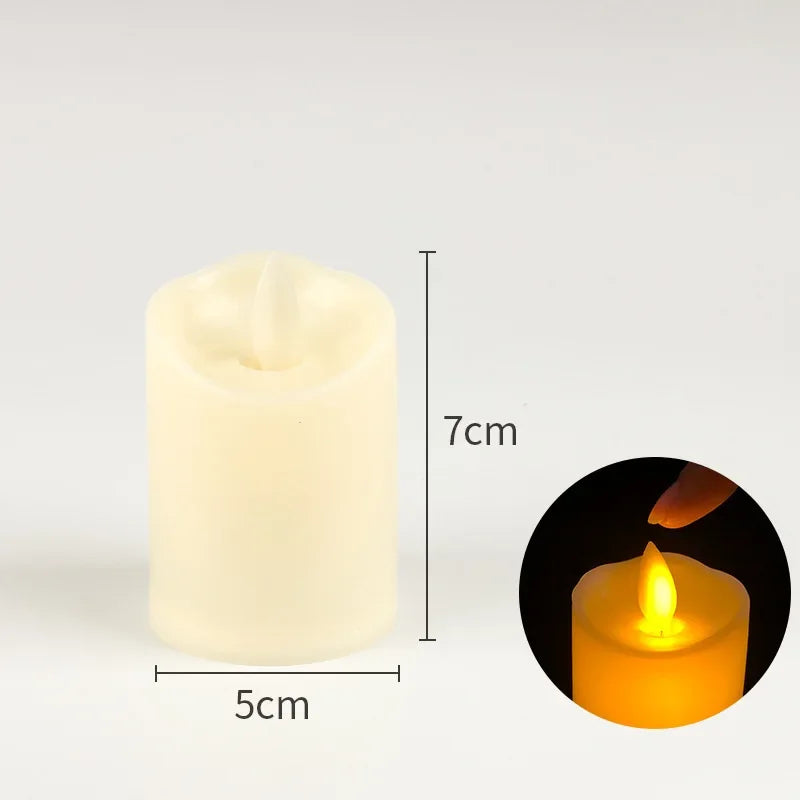 Flameless Flickering LED Candles Battery Operated for Wedding Birthday Party Romantic Ambience Home Decor Warm Light 3D Flame